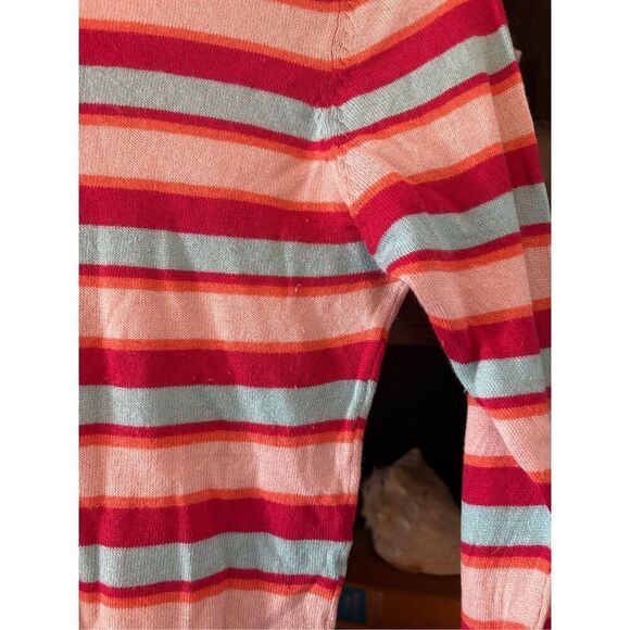 Happy Sheep Pink, Orange & Blue Striped Lightweight Sweater Size Small - Picture 3 of 6
